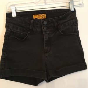 Wax jeans black cuffed jean shorts size small